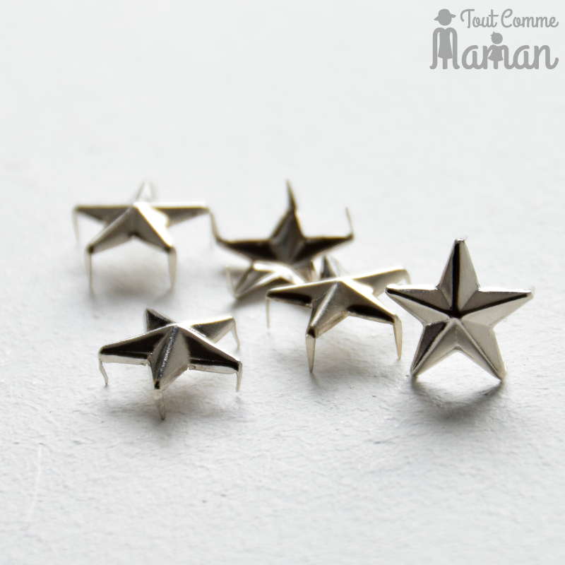 Lot de 10 clous étoiles à griffes NOIR ET BLANC – Image 3